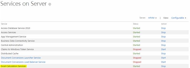 Excel Calculation Services